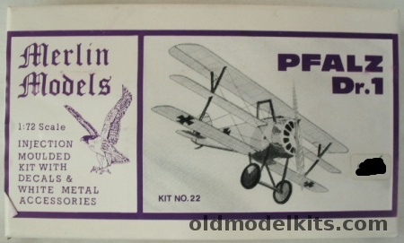 Merlin Models 1/72 Pfalz Dr.1 (Dr-1) Triplane, 22 plastic model kit